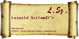 Leipold Szilamér névjegykártya